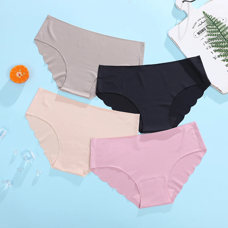 Умка пикантные ледяной шелк волнистые нижнее белье штаны с высокой посадкой