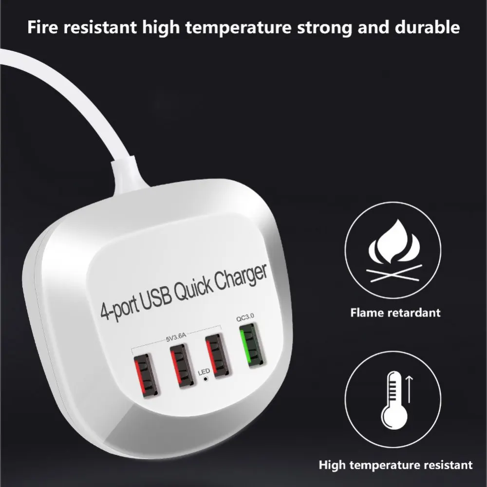 

Зарядное устройство с 4 USB-портами для планшетов и телефонов