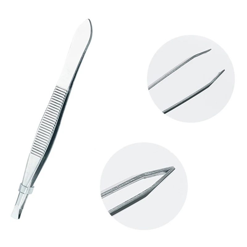 

1Pcs Precision Slant Eyebrow Tweezers Non-slip Makeup Remover Tweezer Tools Stainless Steel Face Hair Women Removal Clip
