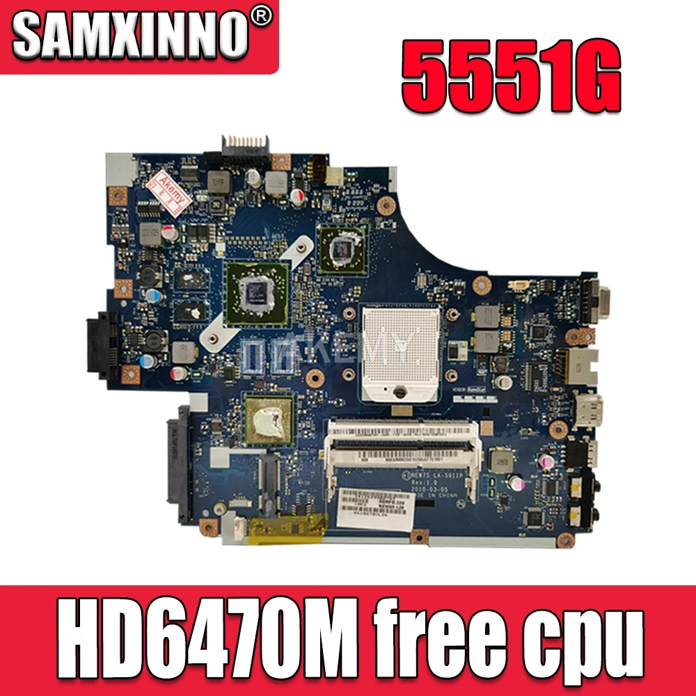 Для Acer aspire 5551G 5552 5552G материнская плата для ноутбука NEW75 LA-5911P MBWVE02001 MB.WVE02.001 DDR3 HD6470M