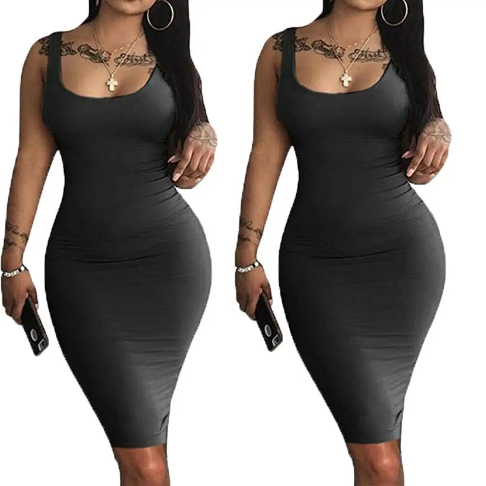 

Summer Sexy Cool Womens Ladies Sleeveless Solid Red Slim Hot Long Dress Evening Party Beach Dresses Sundress