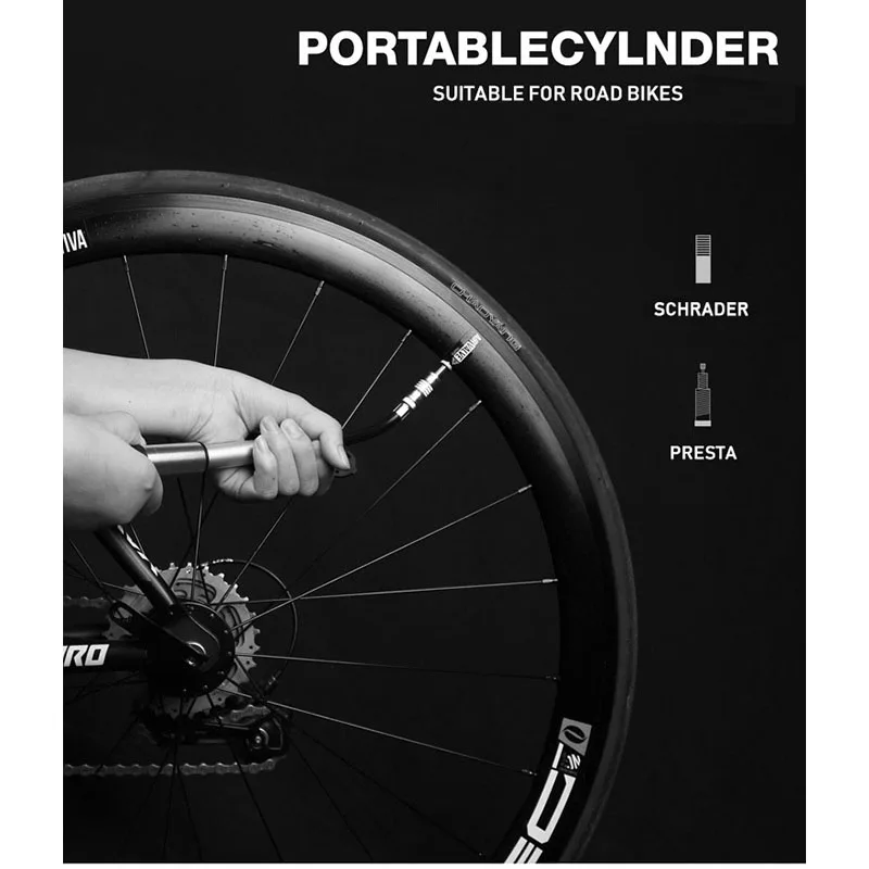 

WILD MAN Alloy Mini Multi-Function Bicycle Pump Portable Bicycle Air Pump MTB Pump Mountain Bike Accessories Valve 100 Psi