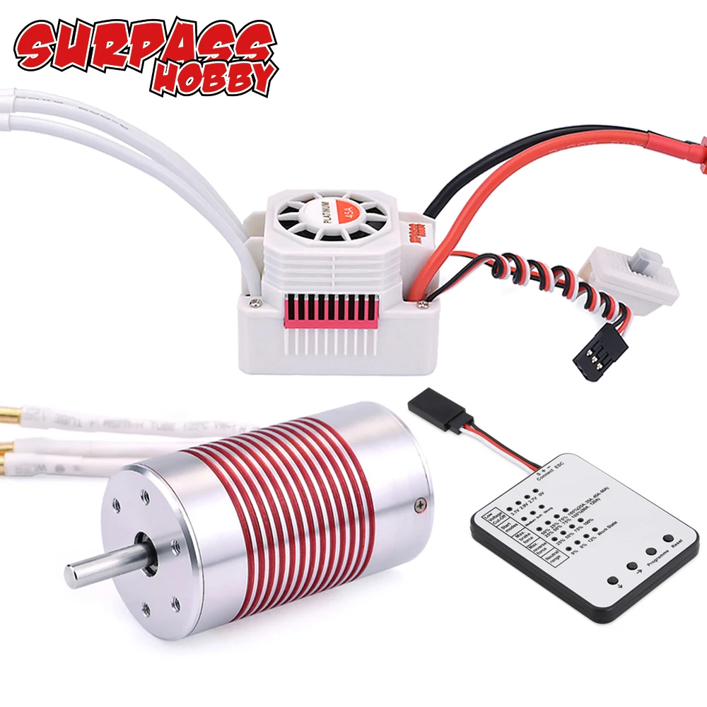 RC водонепроницаемый 3650 3500KV/3100KV/2300KV бесщеточный сенсорный двигатель с 45A/60A ESC для 1/10 RC Car Truck (платиновая версия)