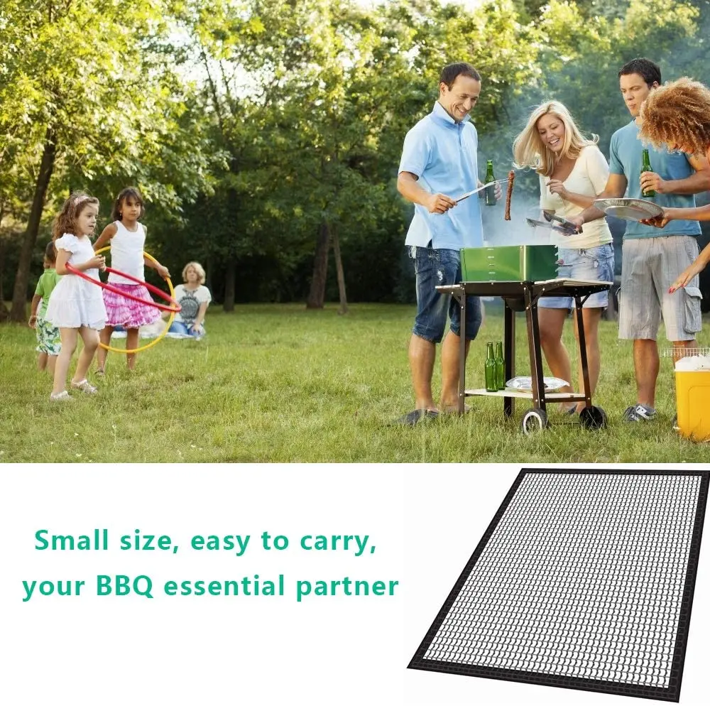 

BBQ Grill Mats Set of 3 Non Stick 40x30cm Barbecue Baking Mat Reusable and Easy to Clean Grilling Mesh Heat Resistant Up to 500F