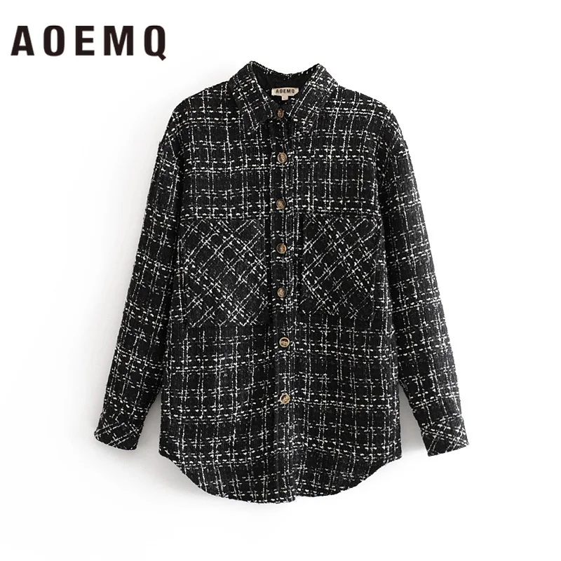 AOEMQ/повседневные рубашки черная Асимметричная Клубная блуза унисекс в стиле панк