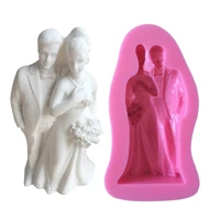 3d bride and groom wedding silicone fondant molds for baking cake border cake decorating tools cupcake candy chocolate mold m976
