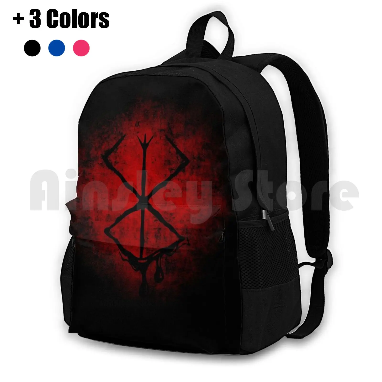 

Berserk Black Marked People Outdoor Hiking Backpack Waterproof Camping Travel Berserk Anime Manga Gatsu Asian Comic Graphic
