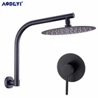 AODEYI латунный матовый черный душевой набор для ванной 8-10 