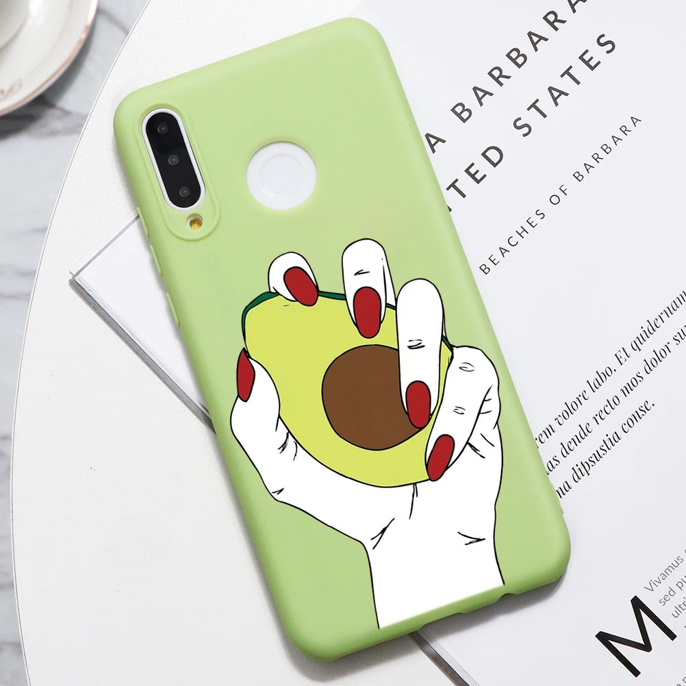 Зеленый матовый чехол Avocado для huawei P20 P30 mate 30 20 10 Lite Pro P Smart, мягкий чехол для huawei P8 P9 P10 Lite - Цвет: shouznyg