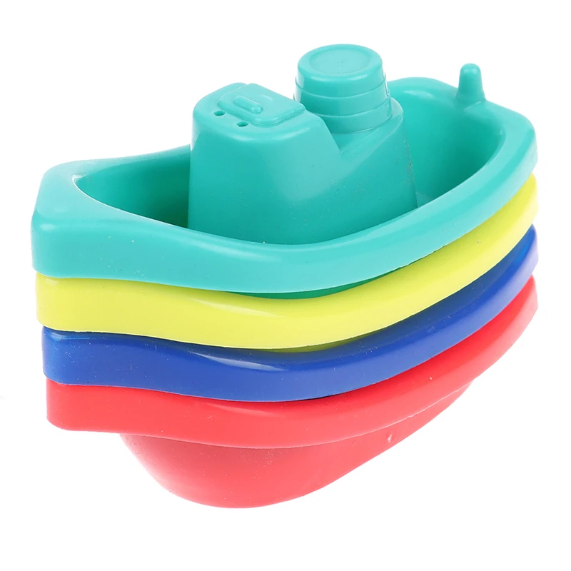 4pcs Floating Ship Bathroom Kids Boats Bath Toys Bathtub Swimming Water Play Fun Educational Boat Toys for Childrens Baby Shower