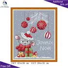 Joy SundayРождественская вышивка с мышкой, домашний декор DA338, 14CT, 11CT, счетный и штампованный Рождественский Набор для вышивки крестом