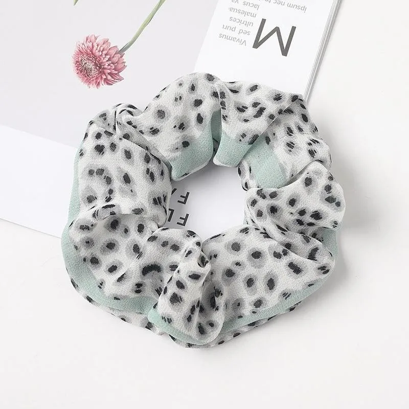 

Korean Floral Print Scrunchies Hairband Hair Rope For Women Hair Band Holder Ponytail Ties Elastic Hair Accessories Hair Rope