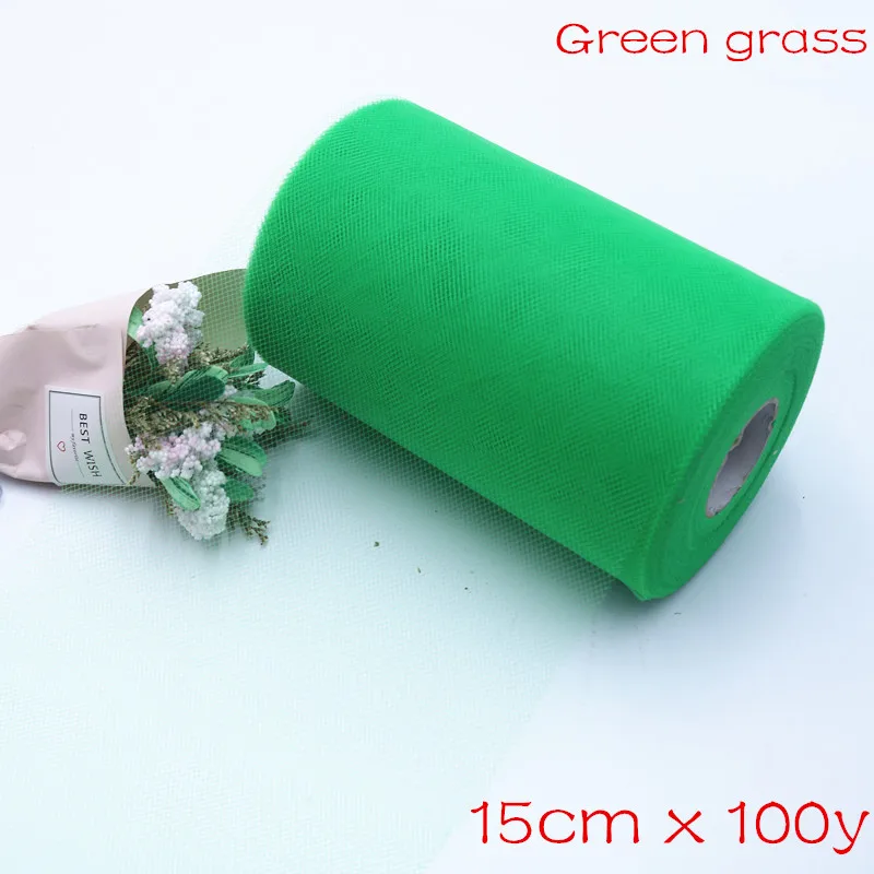 Green grass 100y 8 дюймов, 20x20 см, с подкладкой, вязанная крючком юбка-пачка, топ, обхват груди, широкая юбка-пачка «сделай сам», платье из тюля, рулонная ткань, декор для дня рождения, свадьбы - Цвет: Green grass 100y