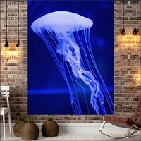 jellyfish pattern tapestry art wall hanging mural beach towel yoga rug tapis bedroom decor crafts