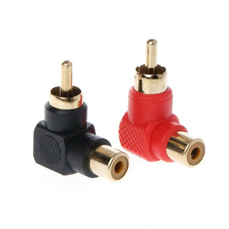 

2PC RCA Connector Plug Adapters Male to Female 90 Degree Right Angle M/F
