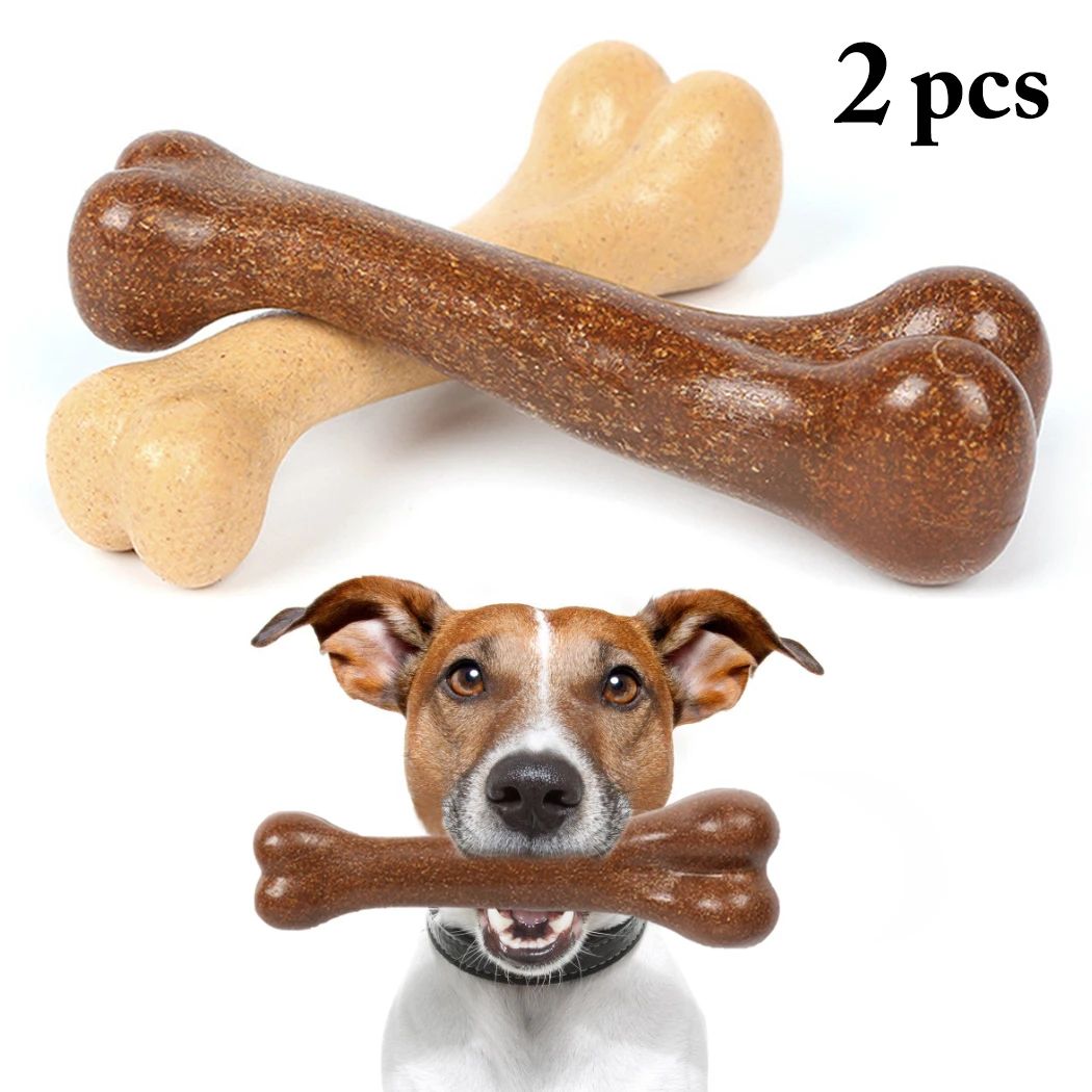 

2PCS New Dog Toy Dog Chew Toys Funny Bone Shape Puppy Toy Pet Bite Resistant Cleaning Teething Plaything Small Dog Play Supplies