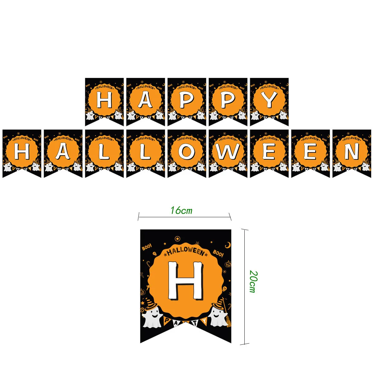 

Happy Halloween Party Decoration Paper Garland Banner Latex Balloon Photo Props Paper Pompons Flower Halloween Party Decoration