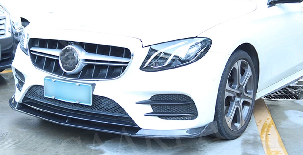 Для Benz W213 Sport E-class E200 E260 E300- карбоновое волокно передний бампер спойлер для губ защита подбородка автомобильный Стайлинг