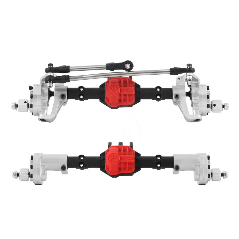 

SCX10 Alloy Portal Front Rear Axles with Steering Link Upgrade Parts for 1/10 RC Crawler Axial SCX10 II 90046 90047 AR44 Axle