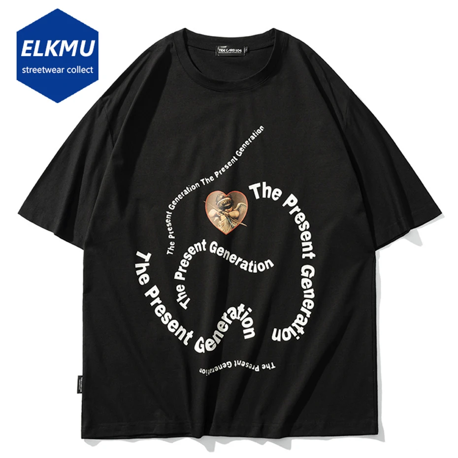 

Cupid T Shirt Couples Letter Line Short Sleeve Tee Shirts Oversized Streetwear Hip Hop T Shirts Summer Fashion Mens T-shirt
