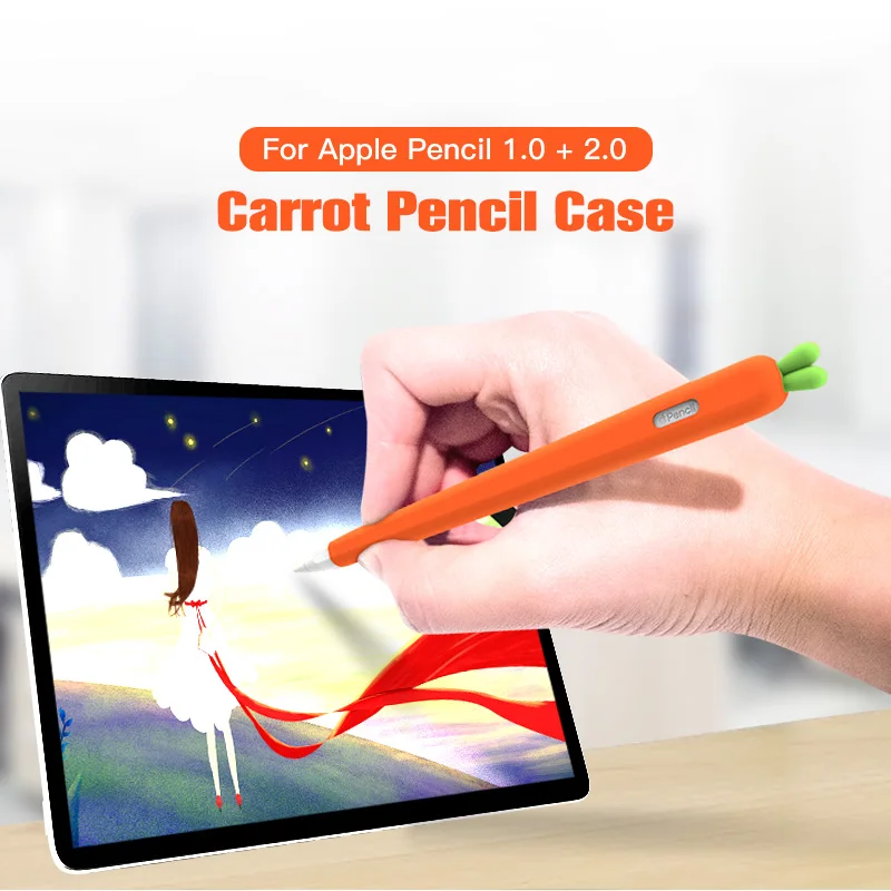 Мягкий чехол для Apple Pencil 1 2 милый мультяшный защитный с изображением моркови