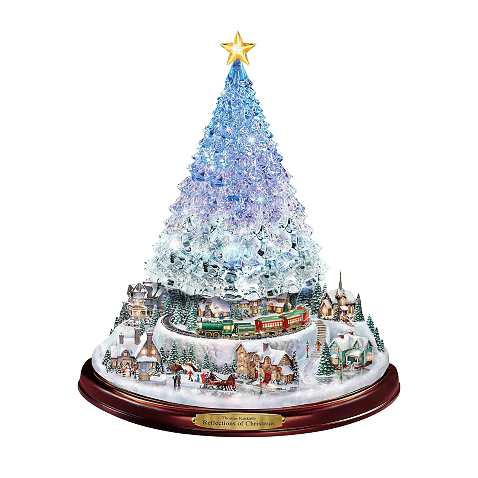 

Christmas Tree Rotating Sculpture Train Decorations Paste Window Paste Stickers Pegatinas Paredes Christmas Decorations#np30