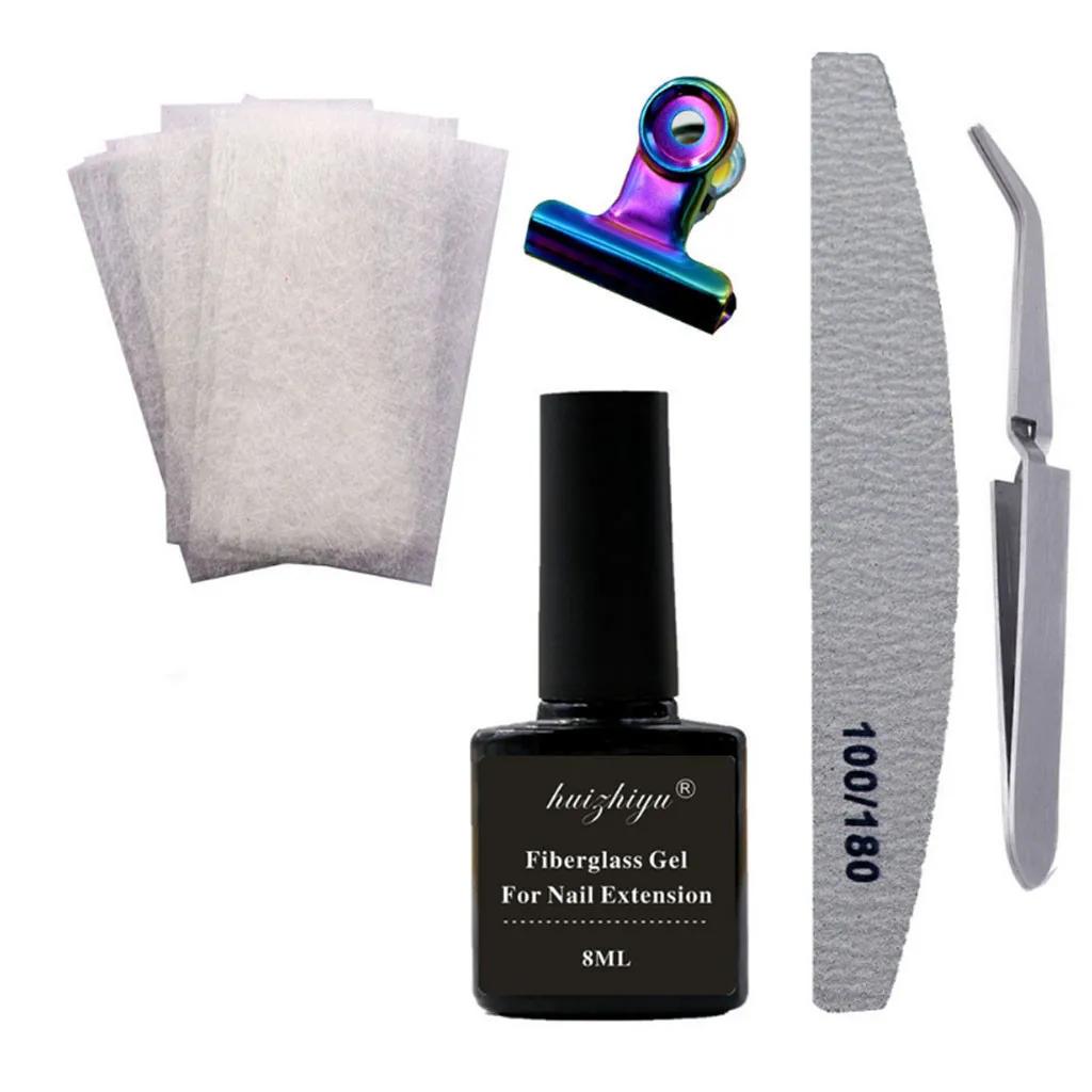 Волоконный лист для наращивания ногтей плюс волоконный Клей Набор нижний