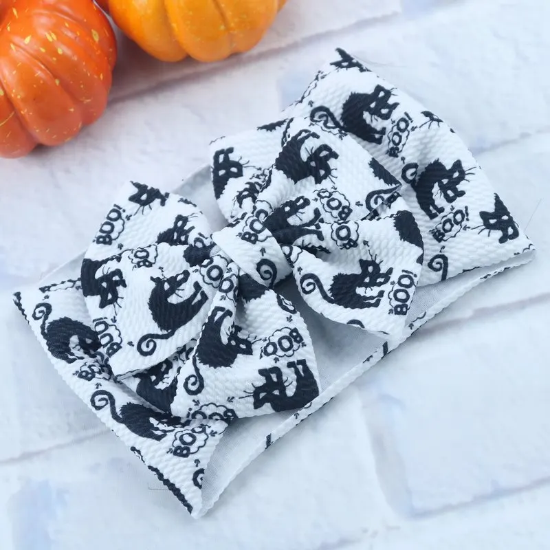 Halloween Baby Headbands for Girls Handmade Big Bows Hair Turban Girl Accessories | Детская одежда и обувь