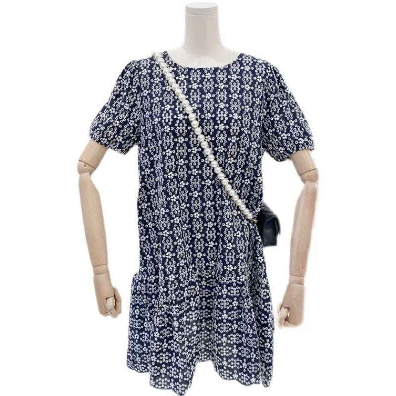 

Women's Floral Short Dress 2021 Summer New Korean Style Slimming Graceful Puff Sleeve Dress Female Plus Size A Line Dress