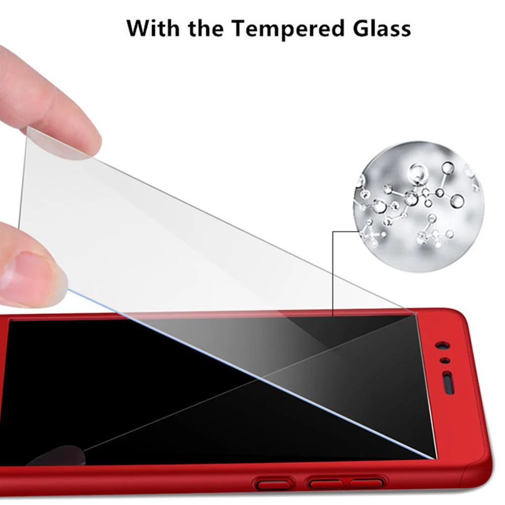 360 Degree Case with Tempered Glas for Huawei P30 P9Lite Nova 5 Cover On Honor 8 8a 9 x 9lite 9i Anti-fall Phone Cases | Мобильные