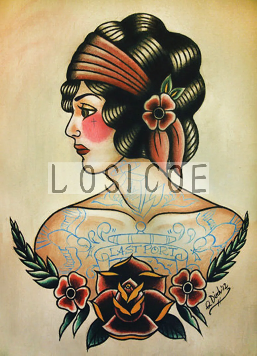 &quotLAST PORT&quot 30X42 CM nostalgia vintage kraft paper poster no frame painting tattoo shop wall decoration | Дом и сад