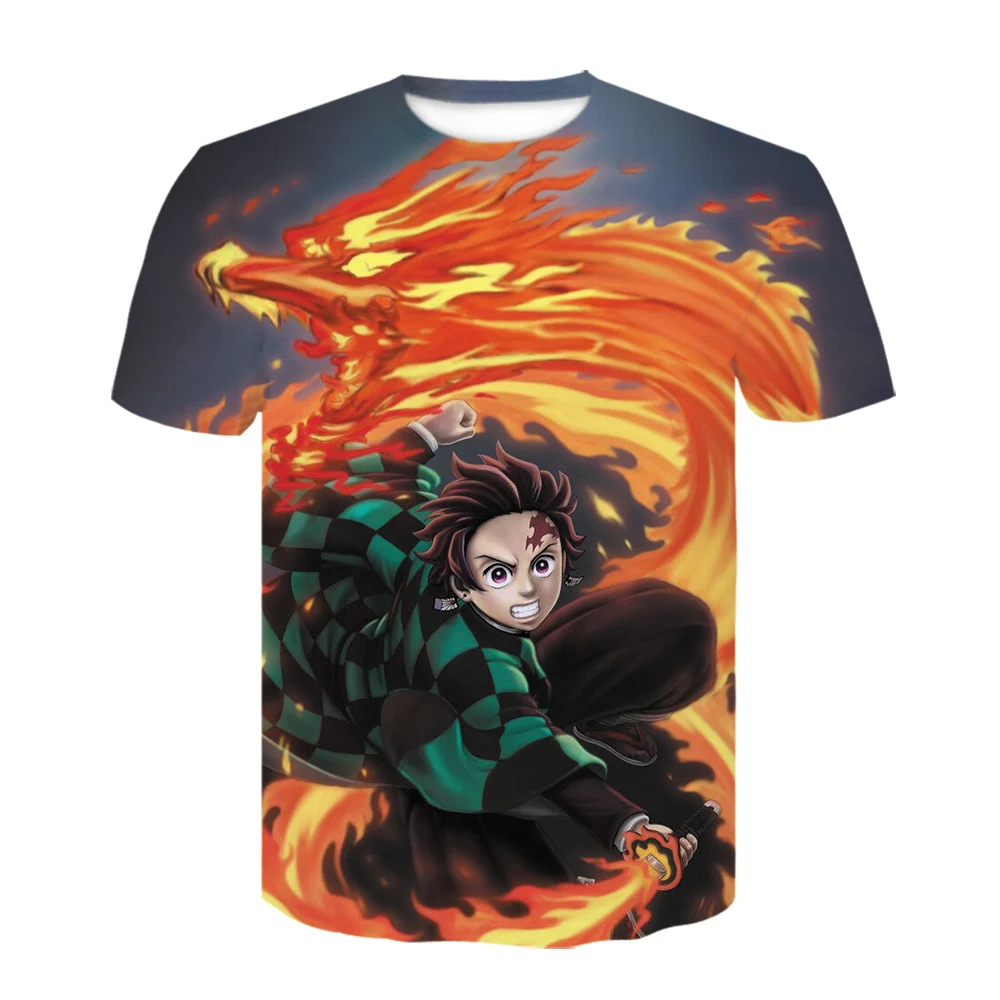 Demon Slayer: Kimetsu no Yaiba Baseball tshirt Polyester Hot Men High Fashion Summer t shirt New Casual Tops Tees | Мужская одежда