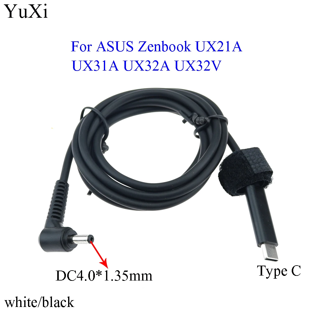 

USB Type C PD Charging Cable to 4.0*1.35mm for ASUS Zenbook UX21A UX31A UX32A UX32V Laptop Power Adapter Charger Connector Cord