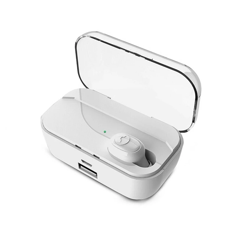 Single Earbud White TWS Bluetooth 5,0, наушники со светодиодным дисплеем, шумоподавление CVC, 3500 мА/ч, чехол для зарядки, поддержка беспроводной зарядки, спортивные гарнитуры - Цвет: Single Earbud White