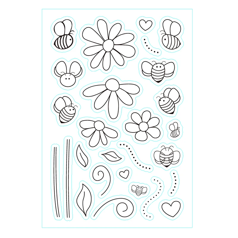 

Цветочные прозрачные штампы для скрапбукинга, прозрачные силиконовые штампы для изготовления карт