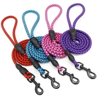1 5m durable dog leash nylon puppy round leashes non slip pet walking lead rope for small medium dogs cats pets strap belt pink