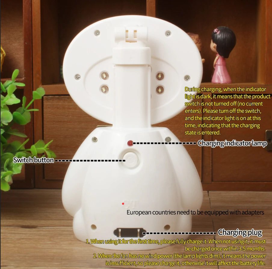 

White Baymax Energy-saving LED Desk Lamp Reading Light Reading Light Student Study Night Light Table Lamp Telescopic Desk Lamp