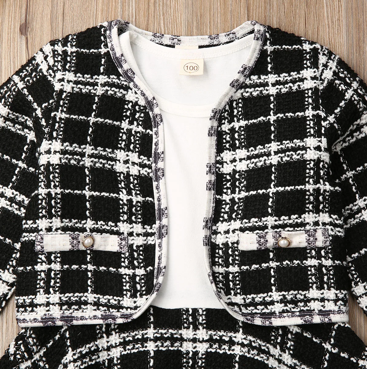 2 шт. клетчатая куртка пачка для девочек 1 5 лет|Комплекты одежды девочек| |