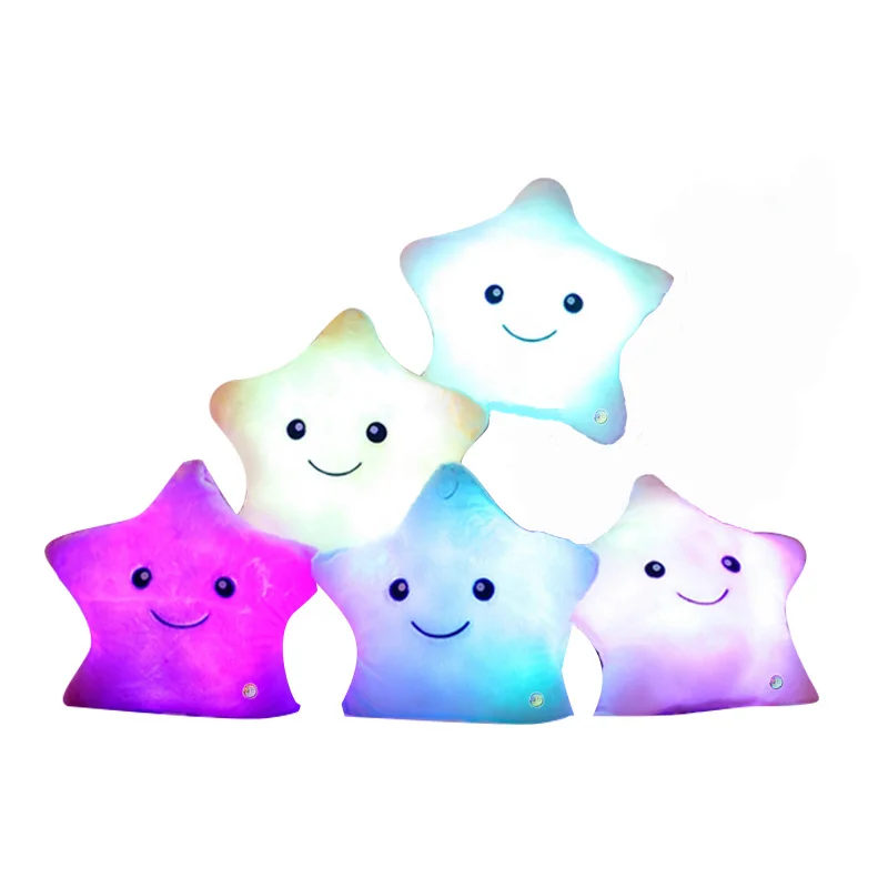 

Creative Toy Luminous Pillow Soft Stuffed Plush Glowing Colorful Stars Cushion Led Light Toys Gift for Kids Children Girls