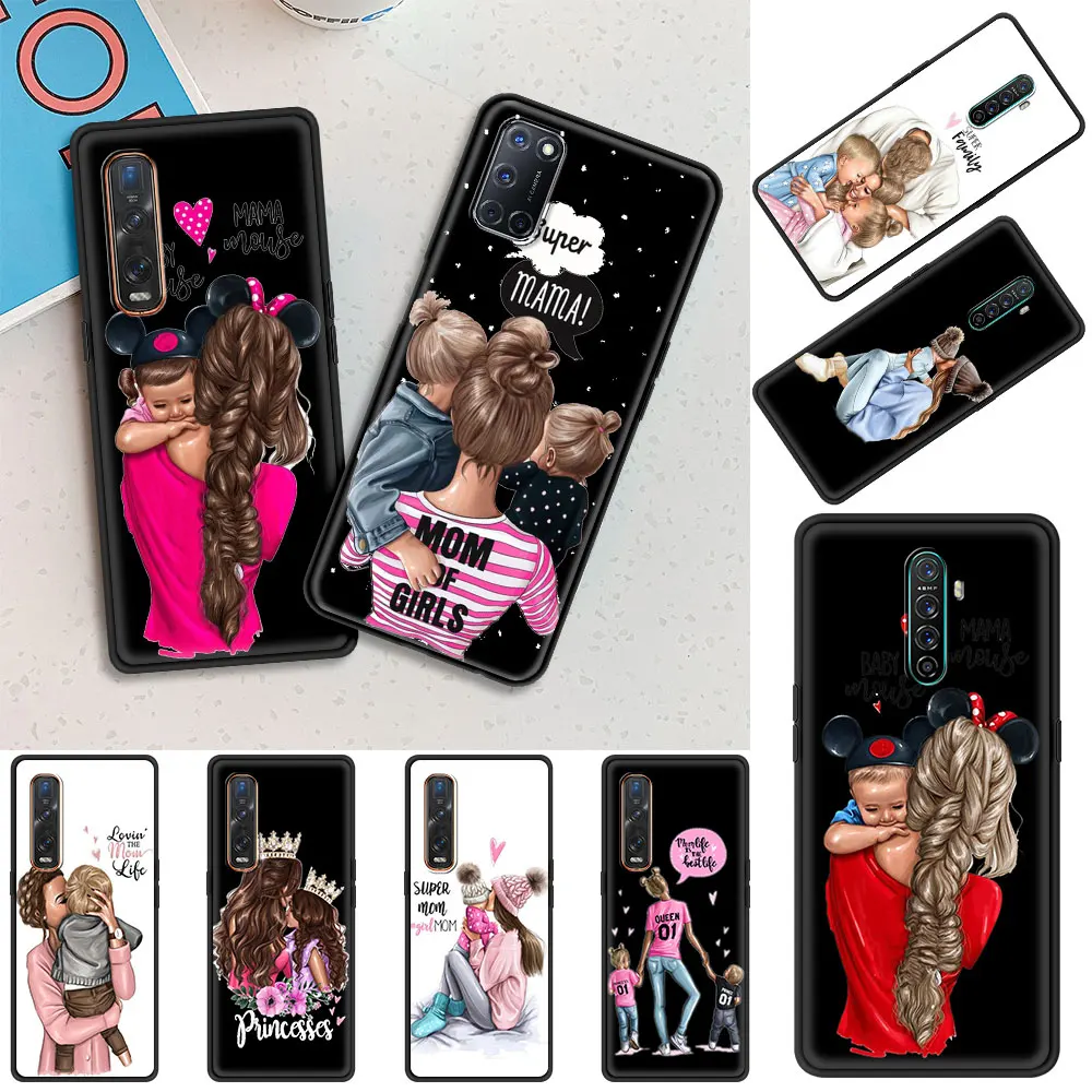 

Детская мама девочка папа супер чехол для Oppo A9 2020 A52 A53 Find X2 X3 Lite Reno 3 F11 Ace A55 A93 A94 A74 4 Pro фотоэлемента
