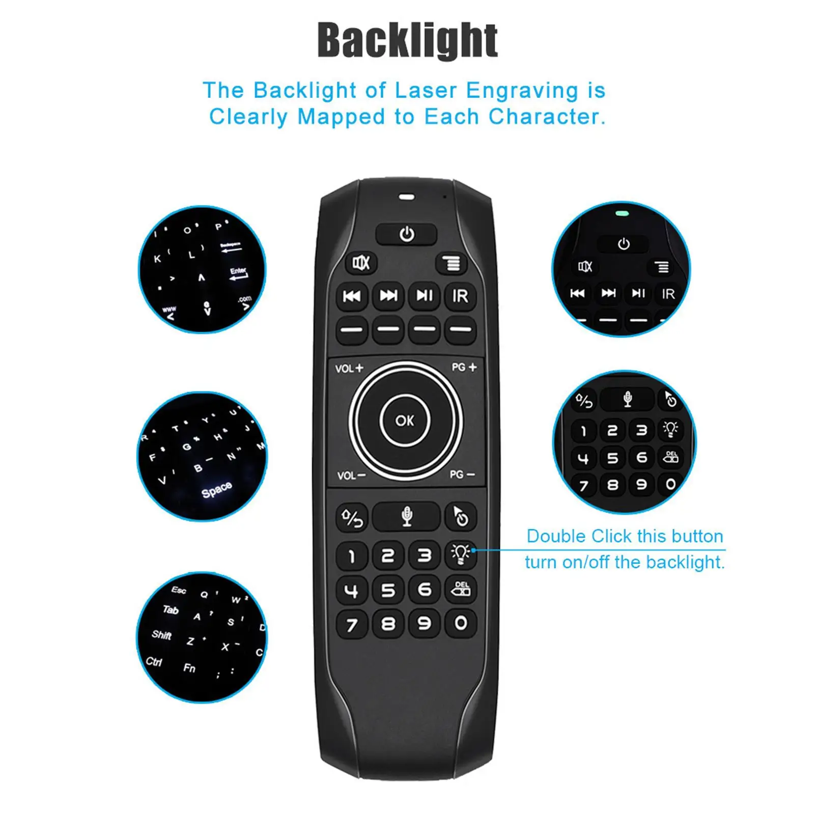 

G7V PRO Multifunction LED Mini Backlit Gyroscope Wireless Air Mouse with English keyboard 2.4G Smart Voice Remote Control