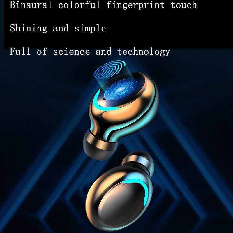 In-ear wireless Bluetooth headset Binaural smart TWS touch 5.0 sports Bluetooth headset colorful fingerprint touch magnetic indu