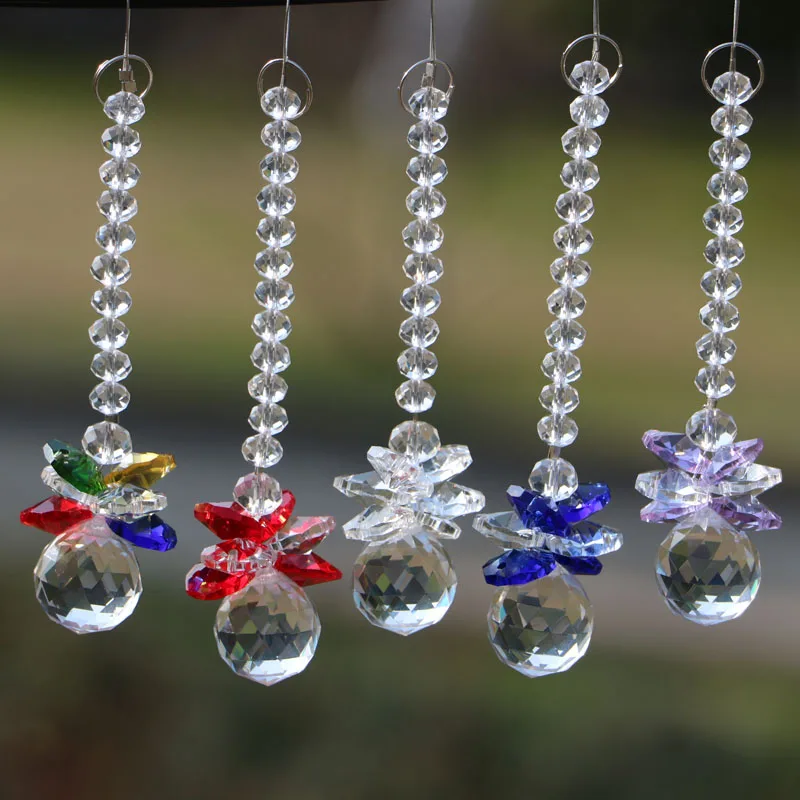 1 шт. сверкающий хрустальный шар Ловца солнца Призма подвеска автомобильный Шарм