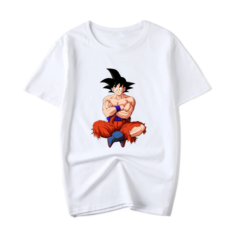 Dragon Ball Z Goku Мужская футболка белого цвета Повседневная с принтом Харадзюку