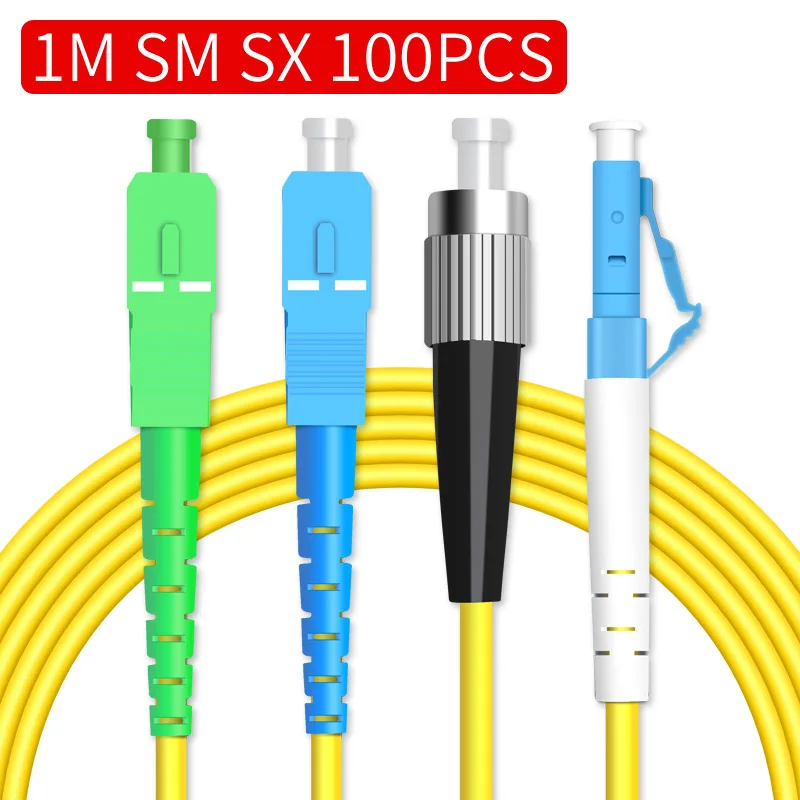 100 шт. волоконный патч корд джемпер SC/APC to fc UPC Singlemode SM LC SC FC ST 9/125um Simplex SX 1 м ftth CATV