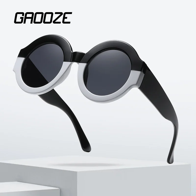 

Солнцезащитные очки GAOOZE женские и мужские большие с леопардовым принтом, круглые очки для вождения автомобиля, винтажные роскошные черные ...