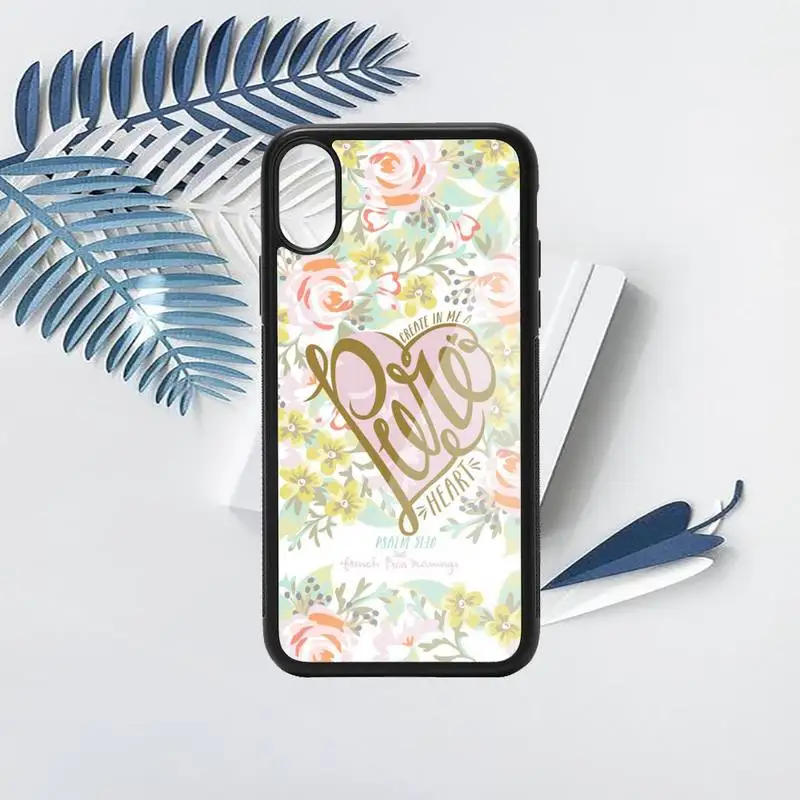 

Bible words letters flowers Phone Case PC for iPhone 11 12 pro XS MAX 8 7 6 6S Plus X 5S SE 2020 XR