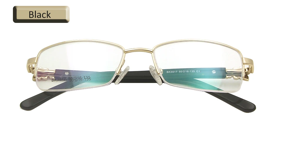 eyewear bk Rhinestone Women'S Eyeglasses Frame With Diamonds Golden Women Half Rim Metal Optical Frame Alloy Woman Square Glasses - Цвет оправы: eyewear bk