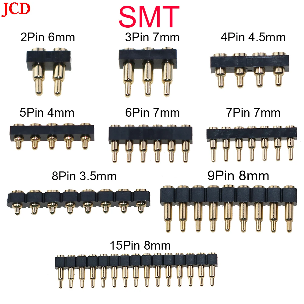 

JCD 1PCS SMT DIP Pogo pin connector Pogopin Battery Spring Loaded Contact Test Probe Power Charge Header Pins 2.54 Grid
