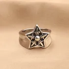 Простое мужское кольцо из нержавеющей стали с пятиконечной звездой в стиле ретро, хип-хоп, мотоцикл, рок, ювелирные изделия, оптовая продажа, подарок для парня